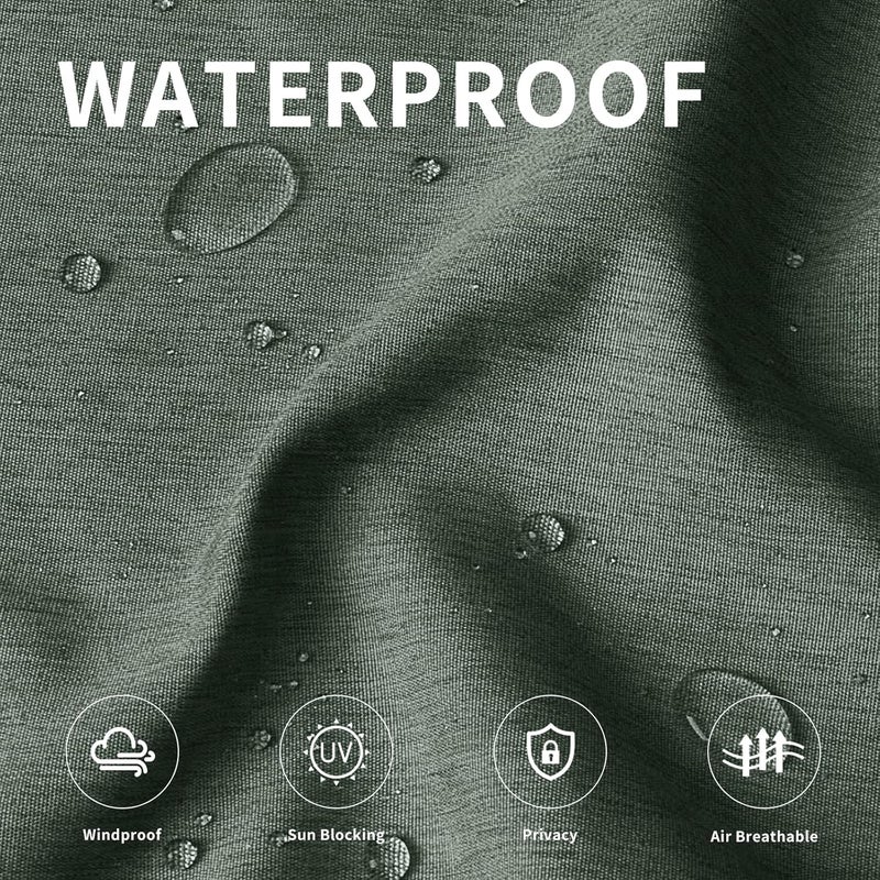 Easy-Going Linen Look Outdoor Curtains Waterproof Windproof Porch Curtains, Soft Thicken Outdoor Privacy Curtains for Patio, Gazebo, Grommet Top and Tab Bottom Drape, 1 Panel, 54x120 inch, Sage Green - Image 2